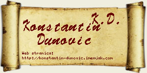 Konstantin Dunović vizit kartica